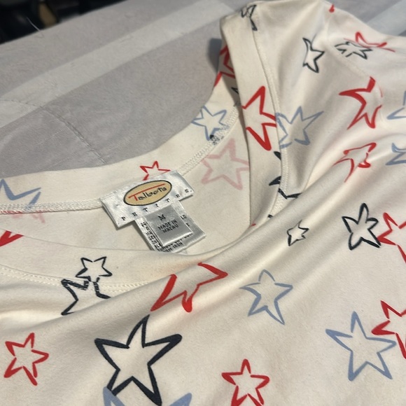 Talbots Red White and Blue Stars 3/4 Sleeve Tee. Size Medium - Picture 2 of 4